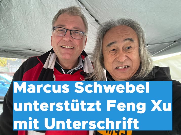 Marcus Schwebel unterstützt Kandidat Feng Xu zur OB Wahl Frankfurt 2023